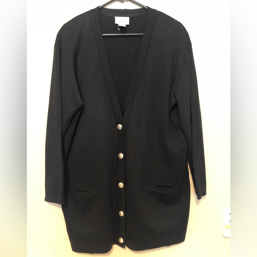 Essential Elements Wool Blend Cardigan Sweater Bl… - image 1